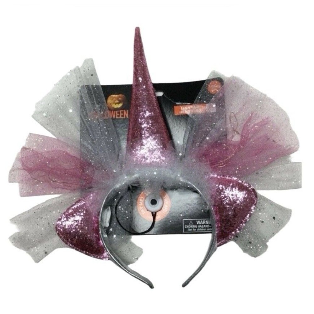 Happy Halloween Light Up Unicorn Headband Sparkly Costume Accessory 3+